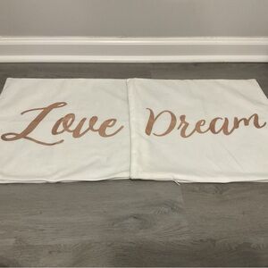 Amazon White and Brown Script Pillow Covers